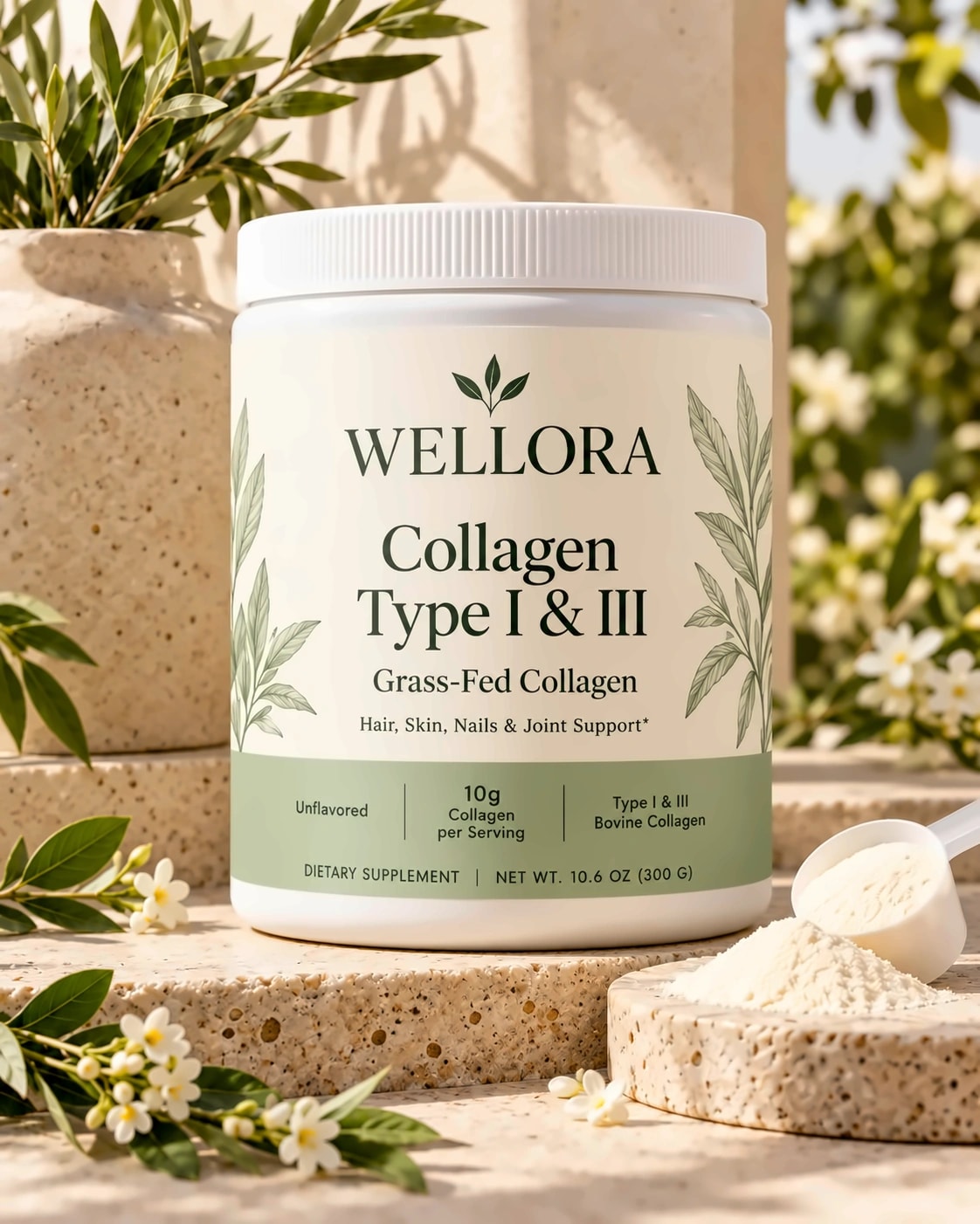 Wellora Grass-Fed Collagen Type I & III tub